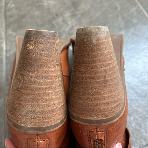Lucky Brand Nycott Leather Bootie Stacked Heel Size 10M(42) Brown Fall Boho - Picture 13 of 16